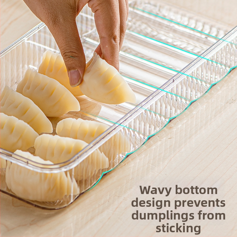 Dumpling fagyasztó doboz, élelmiszer-minőségű műanyag, zárt frissesség, egyszerű kialakítás