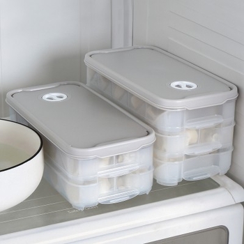 Cutie din plastic pentru colțunași, multi-strat, cu capac, design simplu, antiaderent, potrivită pentru congelator