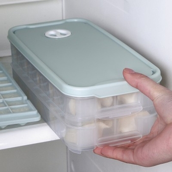 Cutie din plastic pentru colțunași, multi-strat, cu capac, design simplu, antiaderent, potrivită pentru congelator