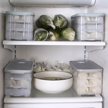 Cutie din plastic pentru colțunași, multi-strat, cu capac, design simplu, antiaderent, potrivită pentru congelator