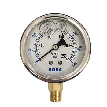 HODA Šok-otporn tlakometar YN-60, kućište od nehrđajućeg čelika, raspon mjerenja 10, navoj 1/4, točnost 2,5