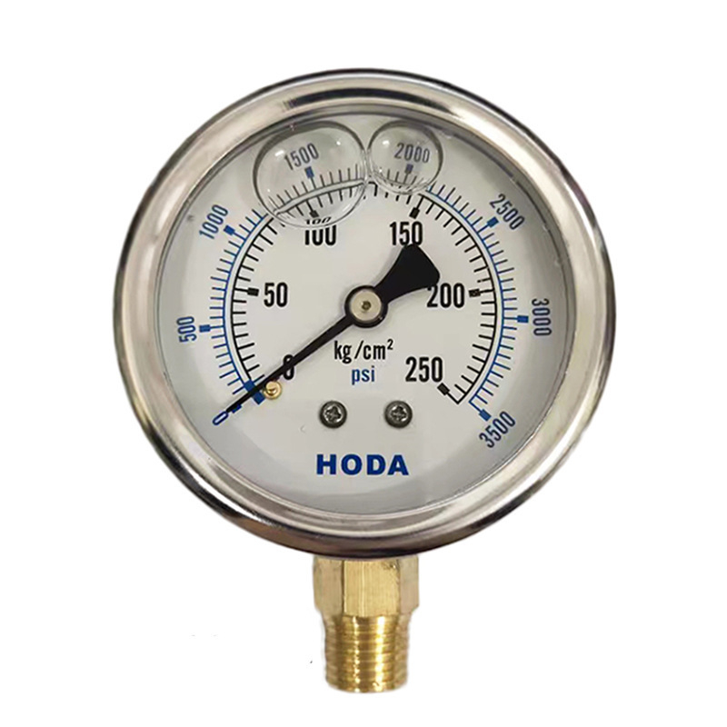 HODA Šok-otporn tlakometar YN-60, kućište od nehrđajućeg čelika, raspon mjerenja 10, navoj 1/4, točnost 2,5