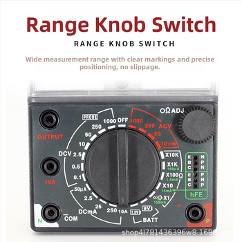 Указателен мултиметър — високопрецизен, ръчен, с пълна защита, за професионална употреба; измерва съпротивление, DC ток, AC и DC напрежение; диоден тест включен