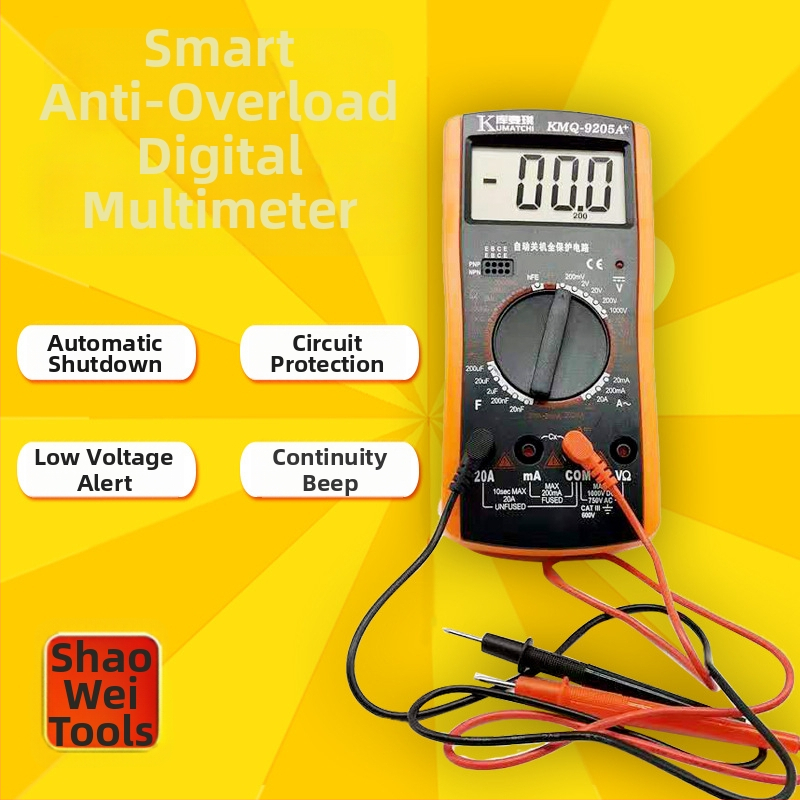 DT 9205A цифров мултиметър за ремонт на електроуреди с висока безопасност, включени 2 тест кабела