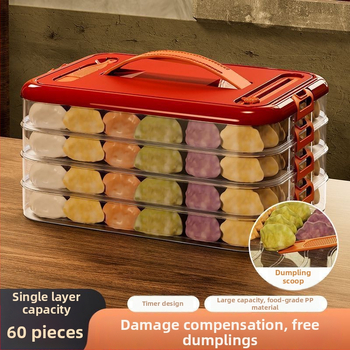 Domáci box na knedličky, viacvrstvová skrinka na uskladnenie potravín v chladničke, materiál: plast vhodný pre potraviny, štýl: ľahký luxus