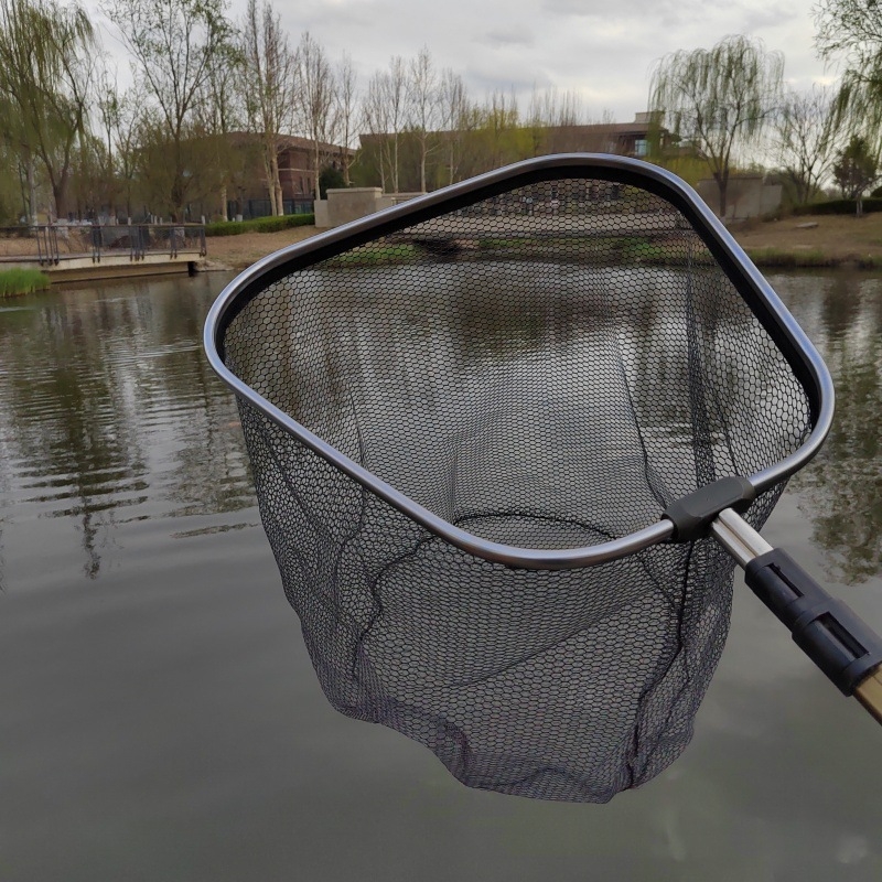 Cap de plasă din aliaj de aluminiu, retractabil, cu tijă telescopică și plasă cu ochiuri groase