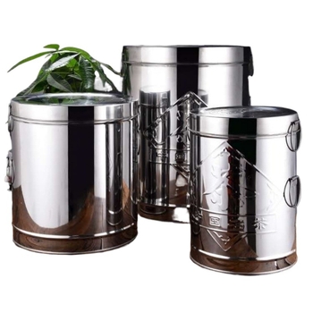 Μεταλλικός κάδος αποθήκευσης ρυζιού, ανθεκτικός στην υγρασία, χωρητικότητα κάτω από 4 λίτρα, απλός σχεδιασμός