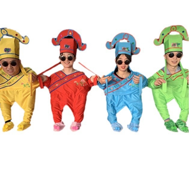 Πλήρες σετ χορευτικών κοστουμιών με εξοπλισμό για τέσσερις ερμηνευτές, Shengmingda flat ύφασμα, unisex, Χειμώνας 2023