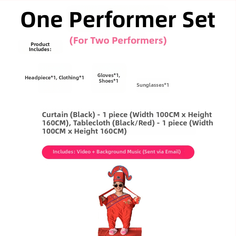 Πλήρες σετ χορευτικών κοστουμιών με εξοπλισμό για τέσσερις ερμηνευτές, Shengmingda flat ύφασμα, unisex, Χειμώνας 2023