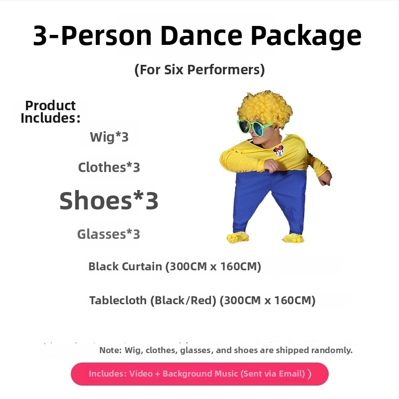 Πλήρες σετ χορευτικών κοστουμιών με εξοπλισμό για τέσσερις ερμηνευτές, Shengmingda flat ύφασμα, unisex, Χειμώνας 2023