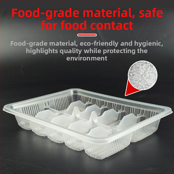 Jednorázová krabička na knedľu s deliacimi priestormi, hrubý plast, s poklopom, ekologická