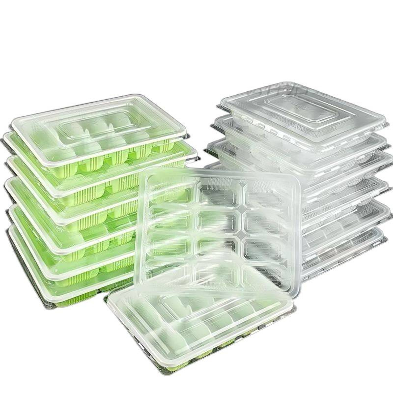 Jednokratna plastična kutija za knedle sa poklopcem, 15 odjeljenja, stil laganog luksuza