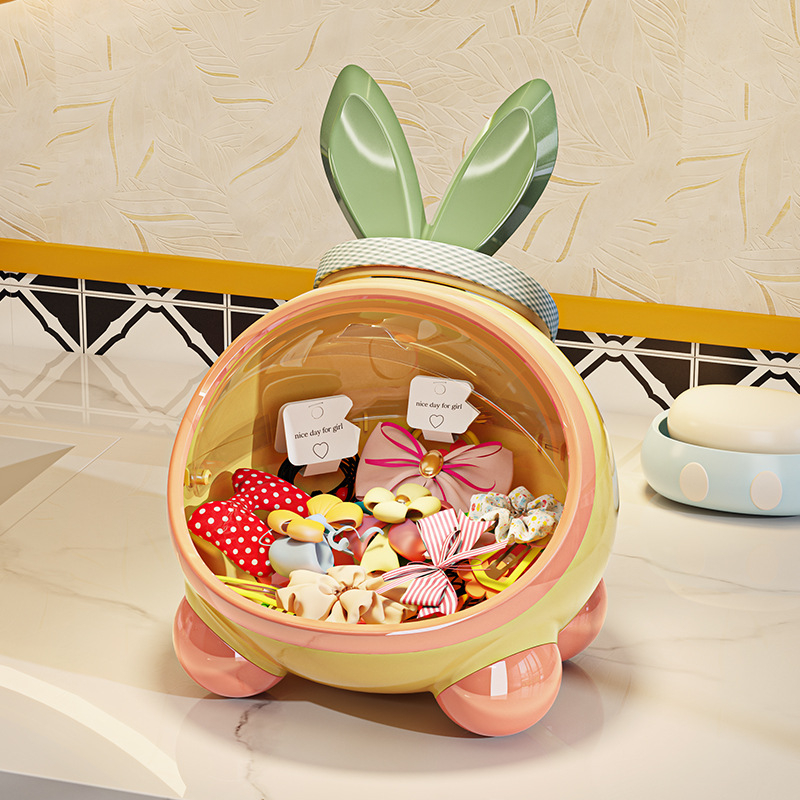 Hajgumi tároló doboz – aranyos stílus, hajgumik, hajcsatok és ékszerek rendezője a sminkasztalon; Anyag: Más; Márka: Nincs privát márka