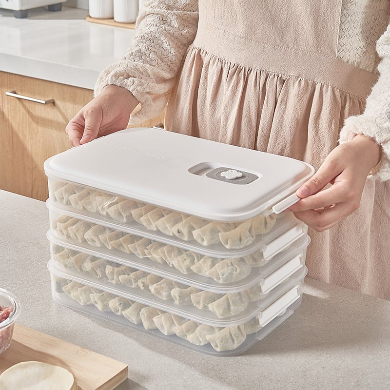 PP dumpling ebédes doboz – hűtő- és fagyasztóálló, könnyű luxus stílus, magáncímkére kész