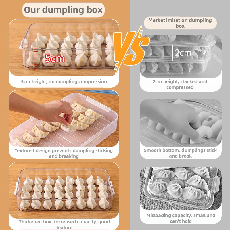 Többszintes gombóc tároló háztartási hűtőhöz, élelmiszer-minőségű műanyag, nagy kapacitású fagyasztó