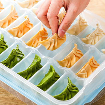 Dumpling tároló doboz, nagy kapacitású, élelmiszer-minőségű, fagyasztott gombócok hűtőszekrényben való tárolására