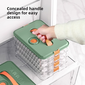 Dumpling tároló doboz Yyx-x, műanyag, egyszerű kialakítás, fagyasztóval zárható, többszintű konyhai tároló