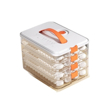 Dumpling tároló doboz Yyx-x, műanyag, egyszerű kialakítás, fagyasztóval zárható, többszintű konyhai tároló