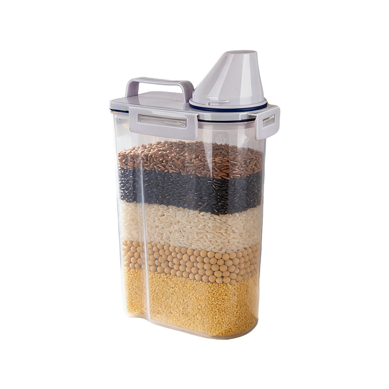 Δοχείο αποθήκευσης δημητριακών πέντε κόκκων, κουζίνας, χωρητικότητας 2.1–3L, υλικό PP