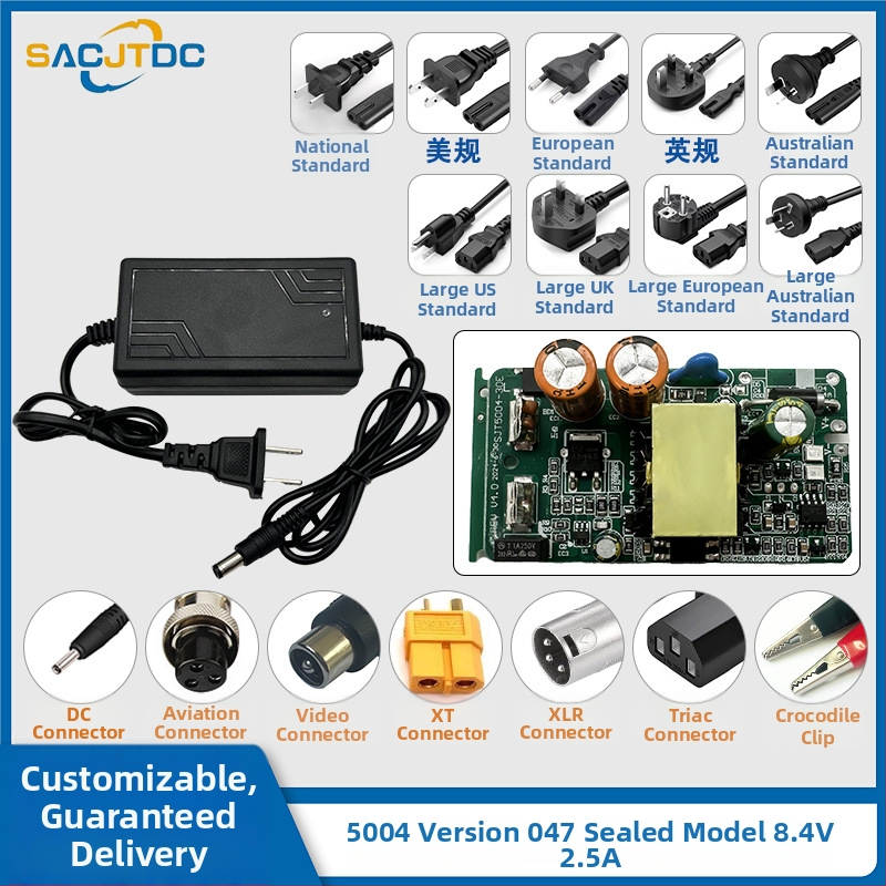 8.4V Li-ion batériás töltő, 1 slot, vstup 100-240V, výstup 8.4V, nabíjacie prúdy 1A/3A/4A/5A/10A