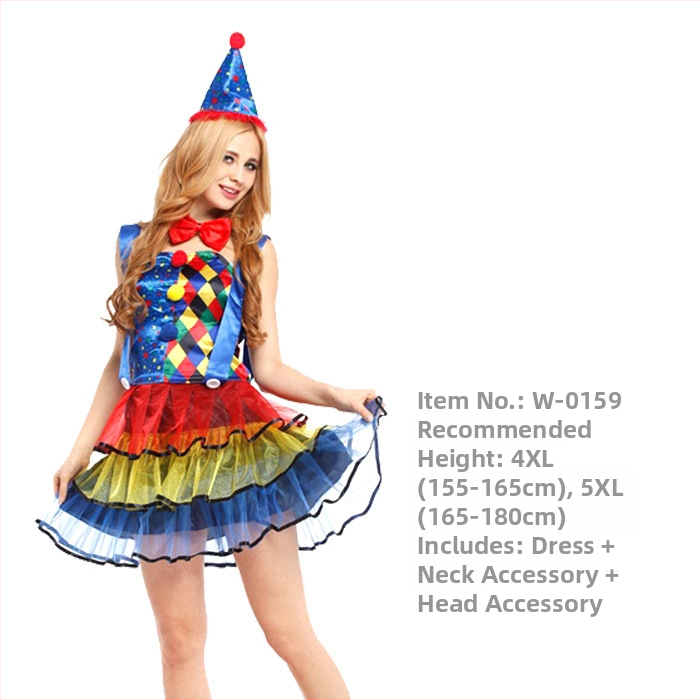 Φόρεμα κλόουν ενηλίκων για σκηνική παράσταση, Starshine, πολυεστέρας 95%+