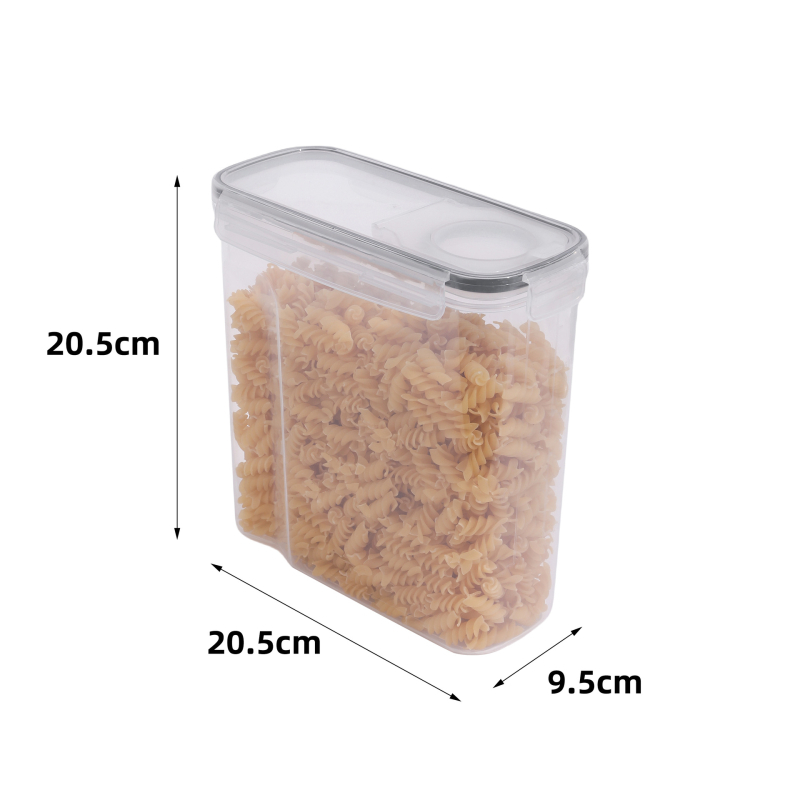 Set od 4 prozirne plastične posude za pohranu hrane, 2.5 L, poklopci za brtvljenje, otporne na vlagu