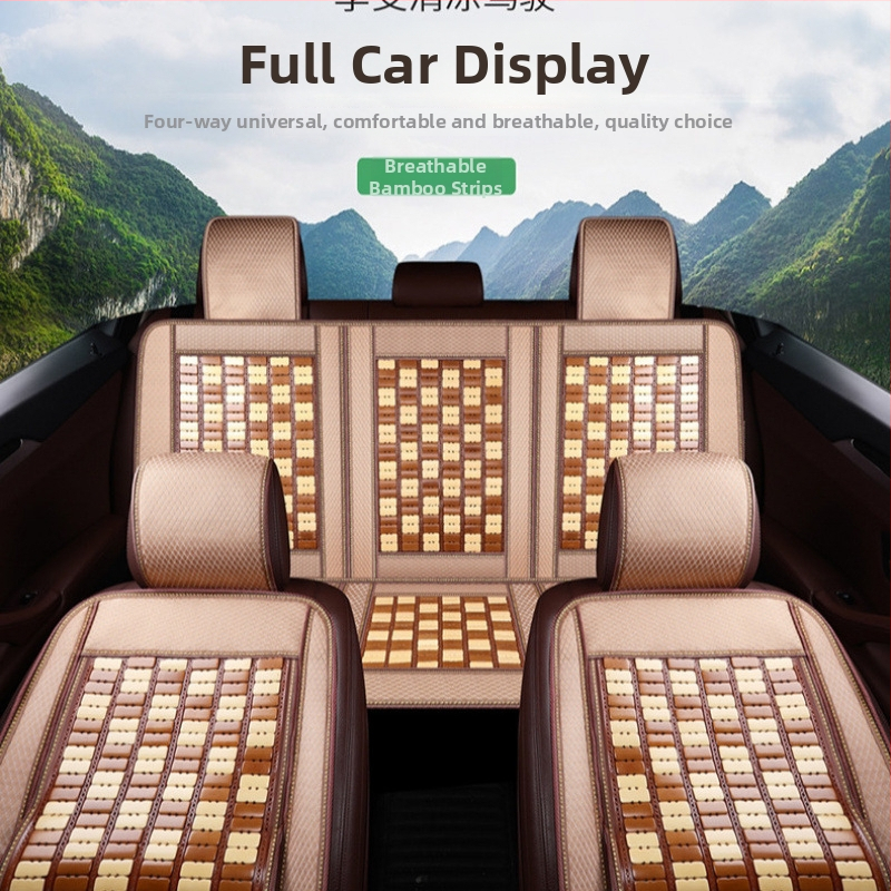 Ventilovaná podložka pod sedadlo do auta s bambusovým povrchom a goose down výplňou na leto, značka Unique