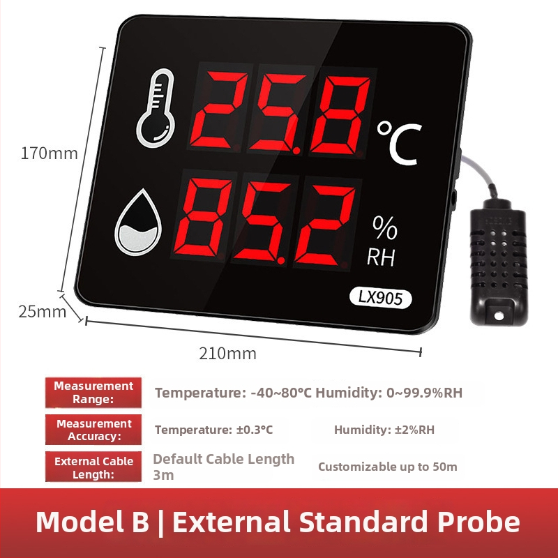 Registrator industrial de înaltă precizie pentru temperatură și umiditate, pentru uz în interiorul fabricilor; alimentare prin priză; compatibil cu etichetare proprie