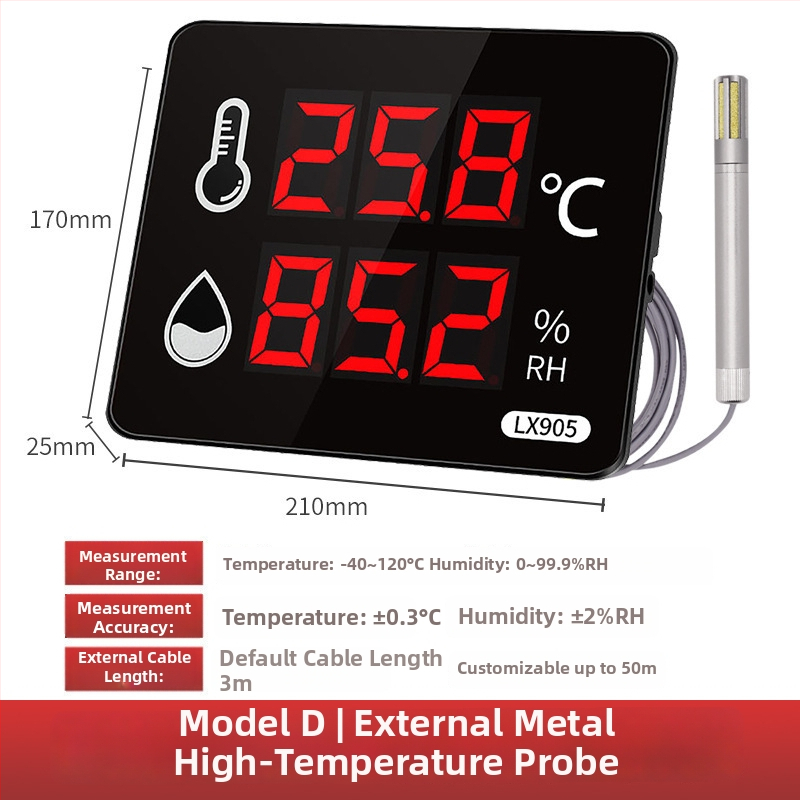 Registrator industrial de înaltă precizie pentru temperatură și umiditate, pentru uz în interiorul fabricilor; alimentare prin priză; compatibil cu etichetare proprie