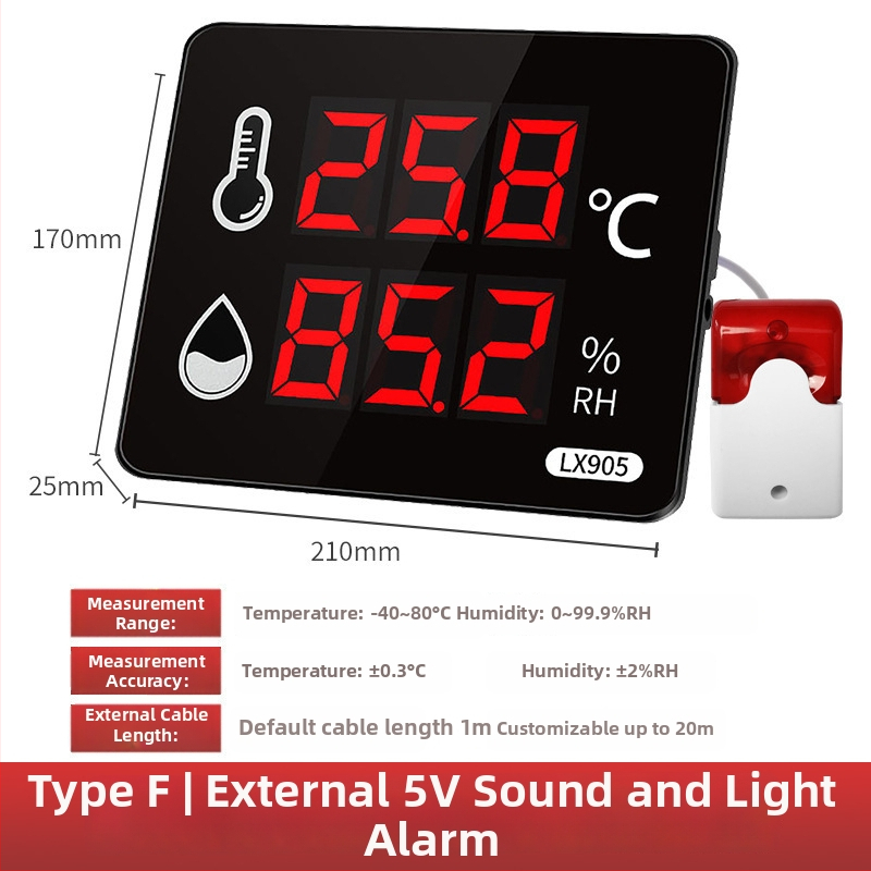 Registrator industrial de înaltă precizie pentru temperatură și umiditate, pentru uz în interiorul fabricilor; alimentare prin priză; compatibil cu etichetare proprie