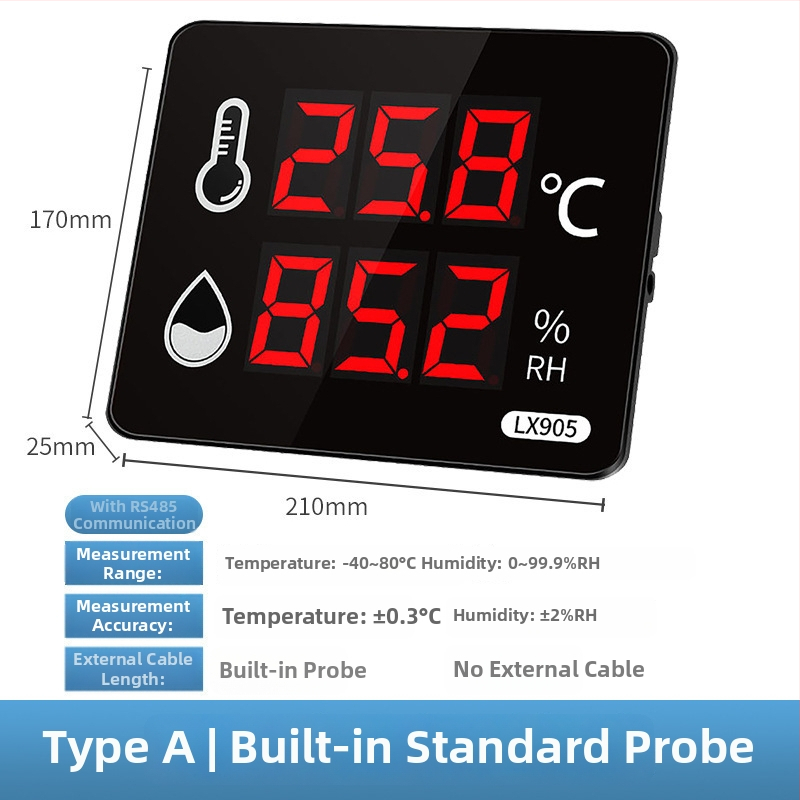 Registrator industrial de înaltă precizie pentru temperatură și umiditate, pentru uz în interiorul fabricilor; alimentare prin priză; compatibil cu etichetare proprie