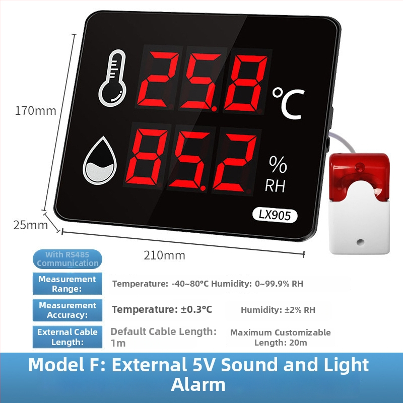 Registrator industrial de înaltă precizie pentru temperatură și umiditate, pentru uz în interiorul fabricilor; alimentare prin priză; compatibil cu etichetare proprie
