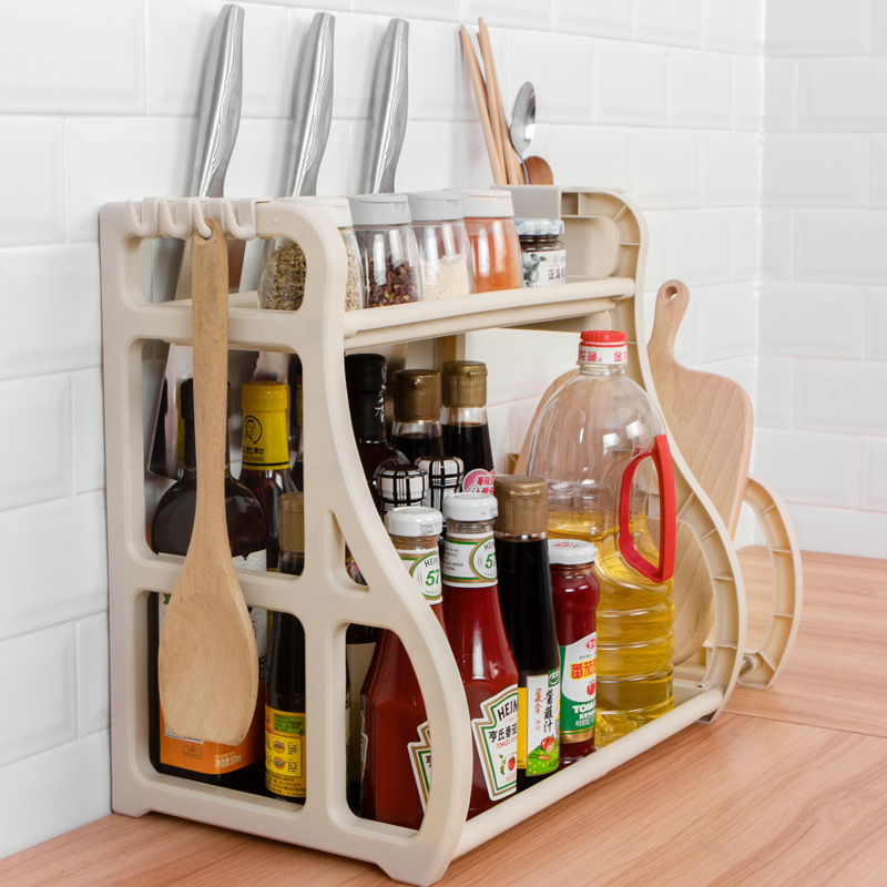 Regal za začine i kuhinjski organizator – bez bušenja, sklopivi plastični spremnik za štapiće za jelo i noževe