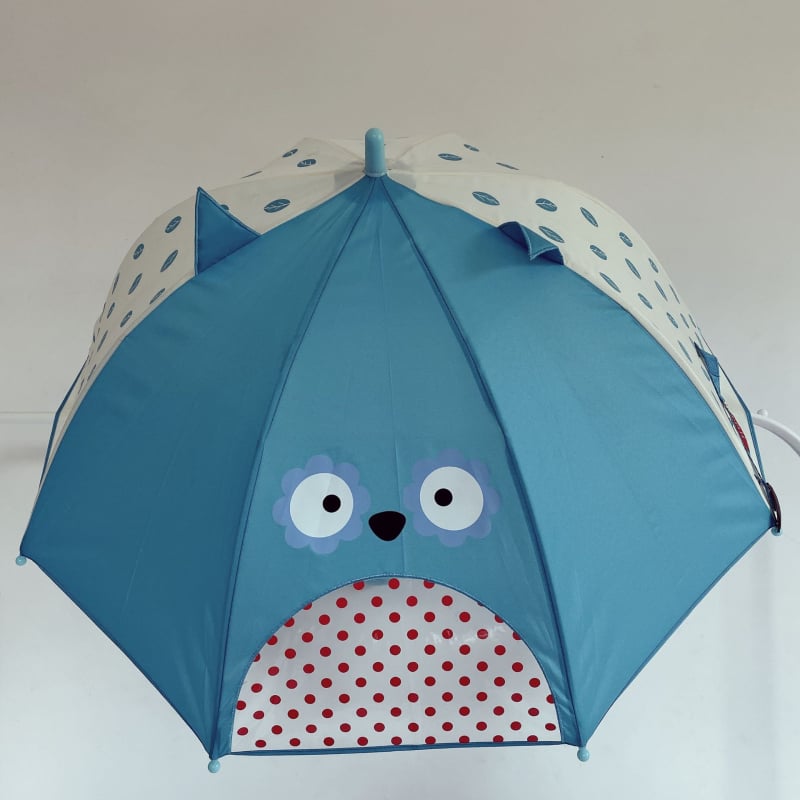 Παιδική ομπρέλα 3D φιγούρες ζώων, μακριά λαβή, καρτούν σχέδιο, 8 βέργες, πολυεστερικό ύφασμα, ίνες στύλοι και λαβή, χειροκίνητο άνοιγμα
