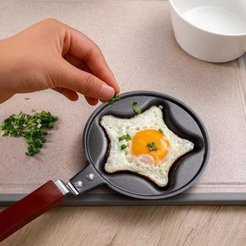 Tiganj za omletu s crtanim dizajnom srca, non-stick, DIY alat za doručak, fino željezo, mogućnost otiska logotipa, moderni minimalistički stil