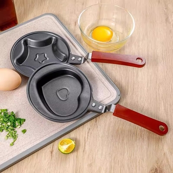 Tiganj za omletu s crtanim dizajnom srca, non-stick, DIY alat za doručak, fino željezo, mogućnost otiska logotipa, moderni minimalistički stil