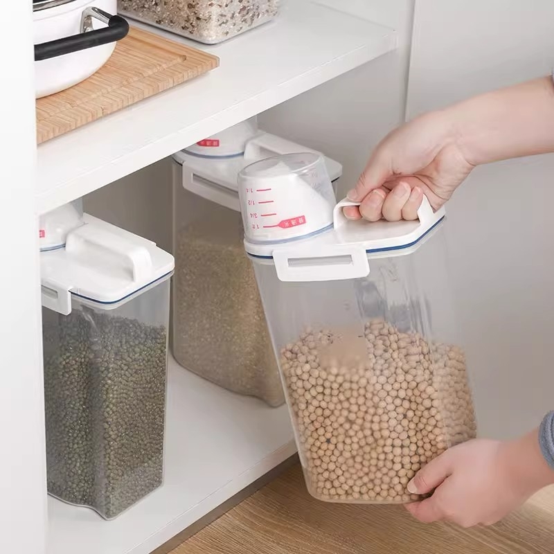 Plastična kutija za skladištenje riže u japanskom stilu, vodonepropusna, otporna na vlagu i štetnike, s funkcijom bilježenja datuma, kapacitet 5–6 L