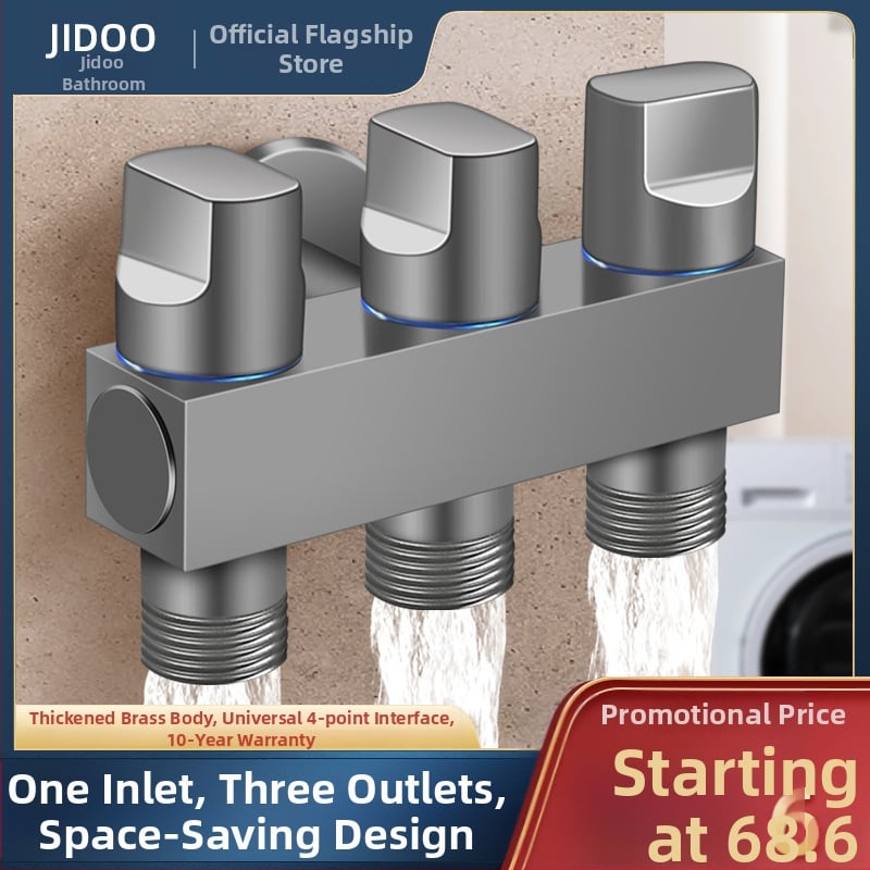 Bakarni kutni ventil s tri kontrole, četverostrani miješalnik s tri izlaza