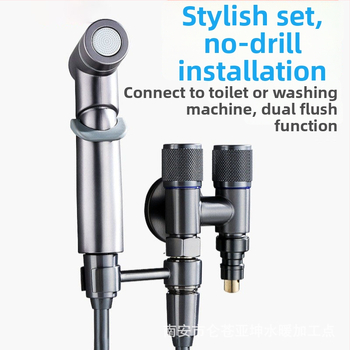 Kran za perilicu s jednim ulazom i dva izlaza, ugradbeni u zid, nehrđajući čelik, model T-tip, radni tlak <0,7 MPa, unutarnji promjer univerzalni 4 točke, tuš za WC, dvostruki vodeni razvodnik