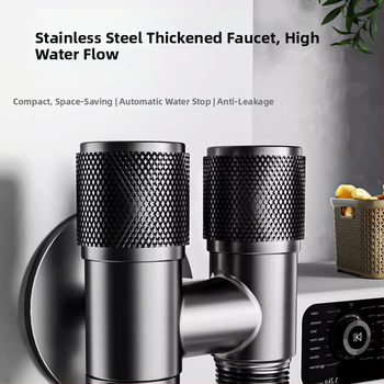 Kran za perilicu s jednim ulazom i dva izlaza, ugradbeni u zid, nehrđajući čelik, model T-tip, radni tlak <0,7 MPa, unutarnji promjer univerzalni 4 točke, tuš za WC, dvostruki vodeni razvodnik