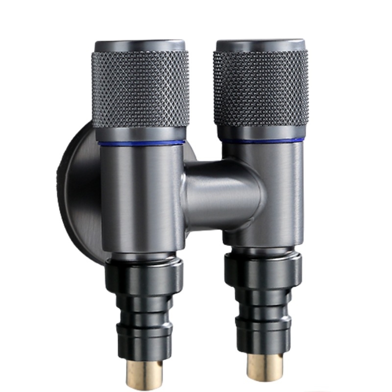 Kran za perilicu s jednim ulazom i dva izlaza, ugradbeni u zid, nehrđajući čelik, model T-tip, radni tlak <0,7 MPa, unutarnji promjer univerzalni 4 točke, tuš za WC, dvostruki vodeni razvodnik