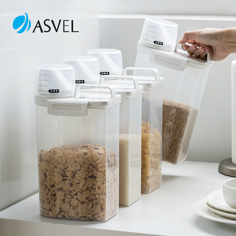 ASVEL δοχείο αποθήκευσης δημητριακών με σφράγιση – ανθεκτικό στη υγρασία και εντόμους, ακανόνιστο σχήμα (2,1–3 L)