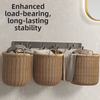 Nástenný háčik zo Space hliníka, lepiace uchytenie, 3–8 háčikov, nosnosť 10 kg