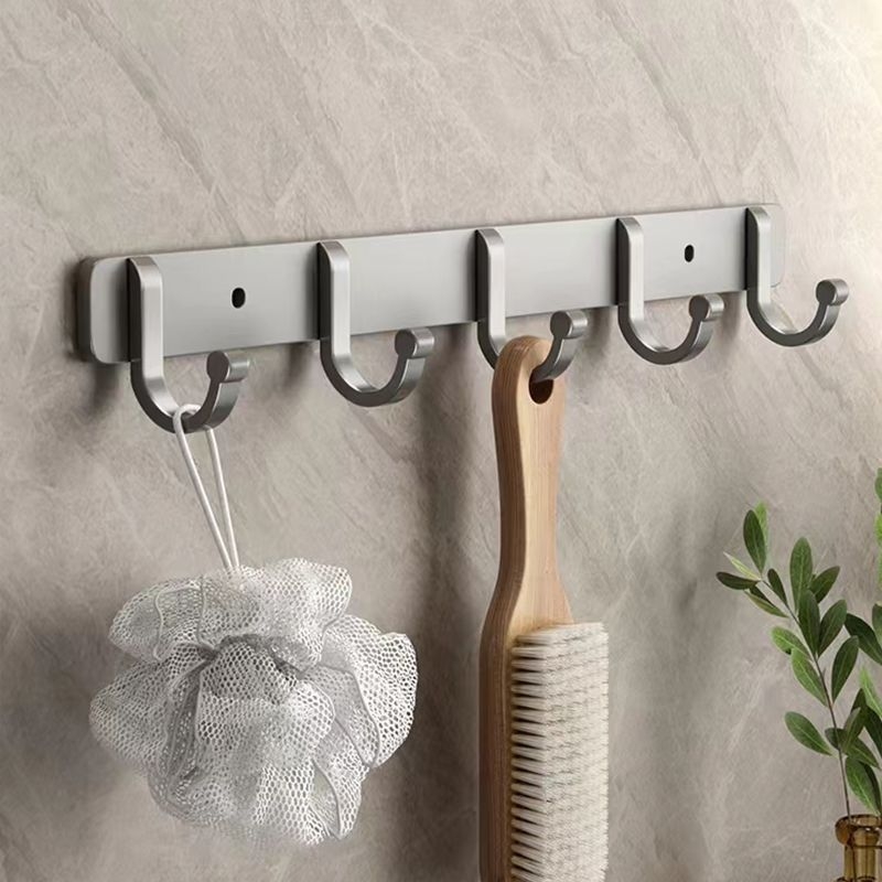 Space алуминиева стенна закачалка, без пробиване, 3–8 куки, товар до 10 кг