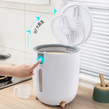 Κουτί αποθήκευσης ρυζιού με σφραγισμένο καπάκι, ανθεκτικό στη υγρασία και στα έντομα, πλαστικό PET, χωρητικότητα άνω των 10 L