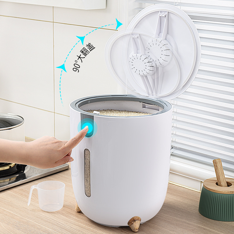 Κουτί αποθήκευσης ρυζιού με σφραγισμένο καπάκι, ανθεκτικό στη υγρασία και στα έντομα, πλαστικό PET, χωρητικότητα άνω των 10 L