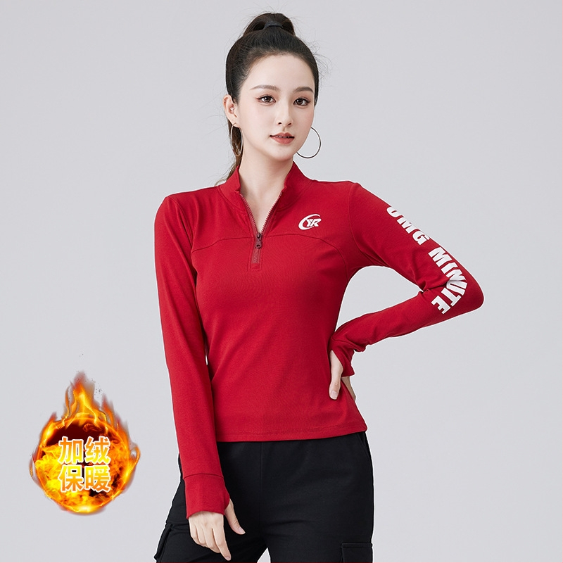 Τοπ με μακριά μανίκια για square dance – φλις επένδυση από βαμβάκι, γυναικείο, χειμώνας/φθινόπωρο/άνοιξη, μάρκα YEROSE