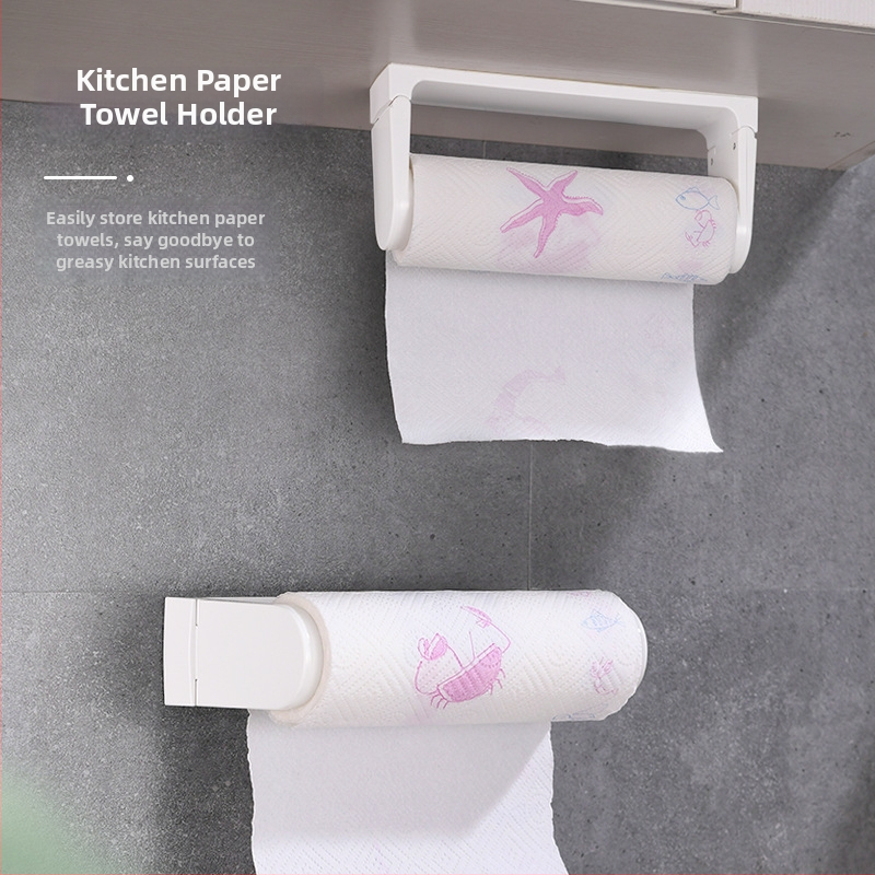 Držiak na kuchynské papierové utierky – plast, leštený povrch, nosnosť 2 kg, 1 vrstva, moderný minimalistický štýl