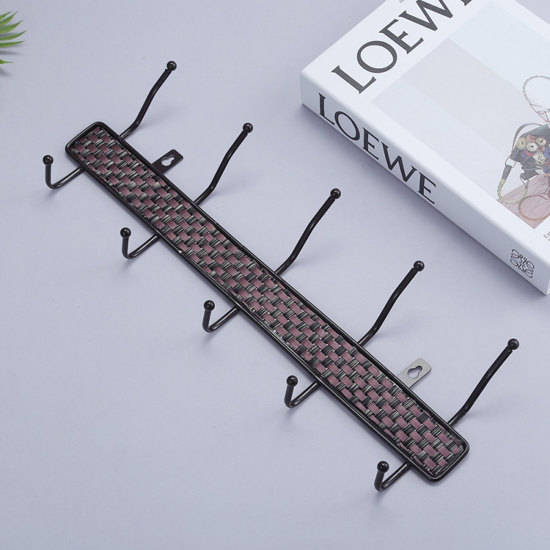 Стенна закачалка за кухня и спалня, железна, многоредова, носеща 5–10 кг, комплект от 5 броя