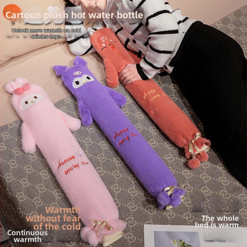 Μακρύς θερμός φιαλιδάκι νερού για κρεβάτι, παρατεταμένη πλήρωση, παχύτερο και ανθεκτικό σε εκρήξεις θερμαντικό επίθεμα, για τα πόδια κατά τον ύπνο, απλός σχεδιασμός, καουτσούκ